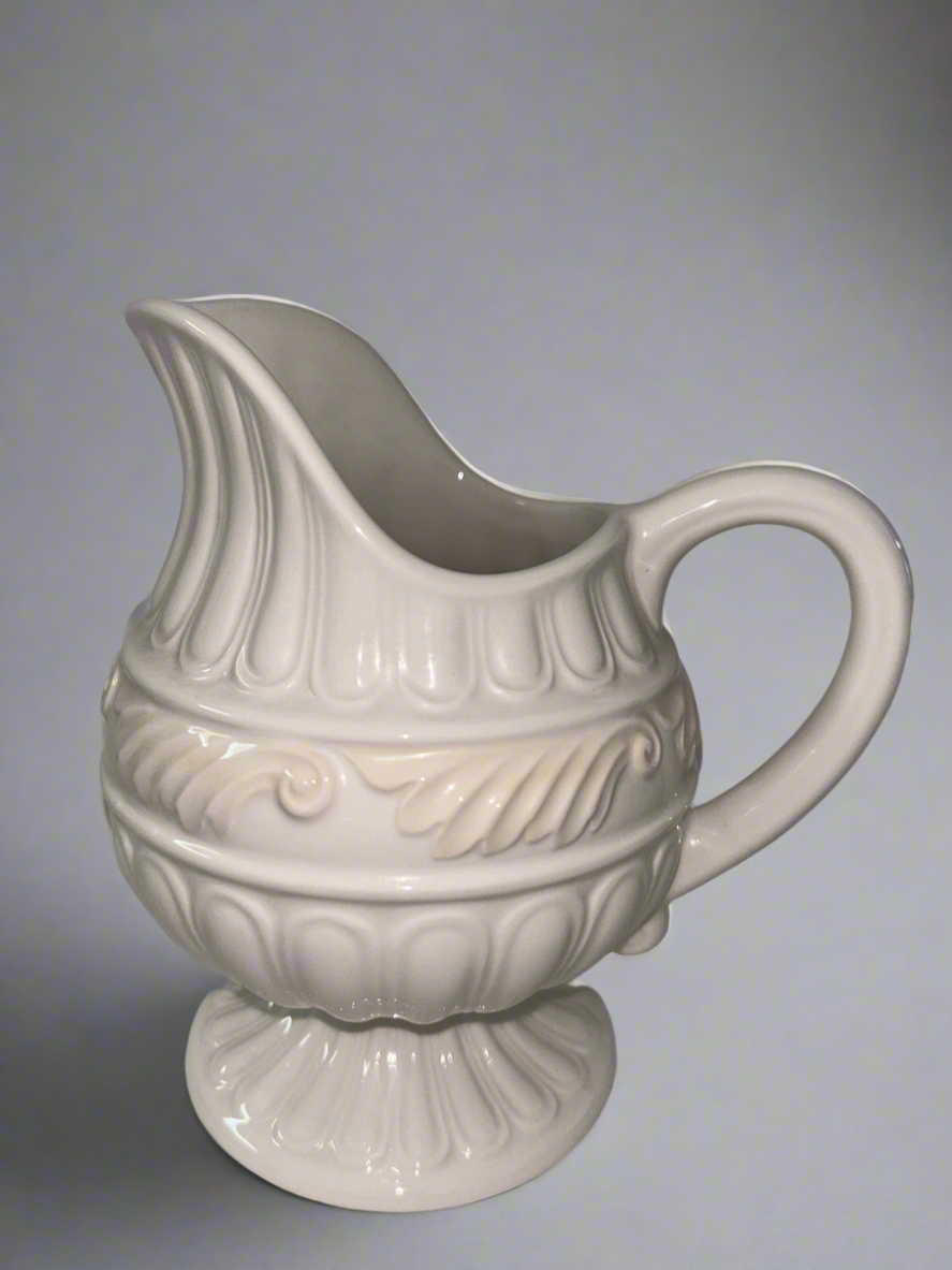 Vintage LENOX 7-Piece Ivory/White Embossed Porcelain Set | Pitcher, Vases, Cruet, Salt & Pepper