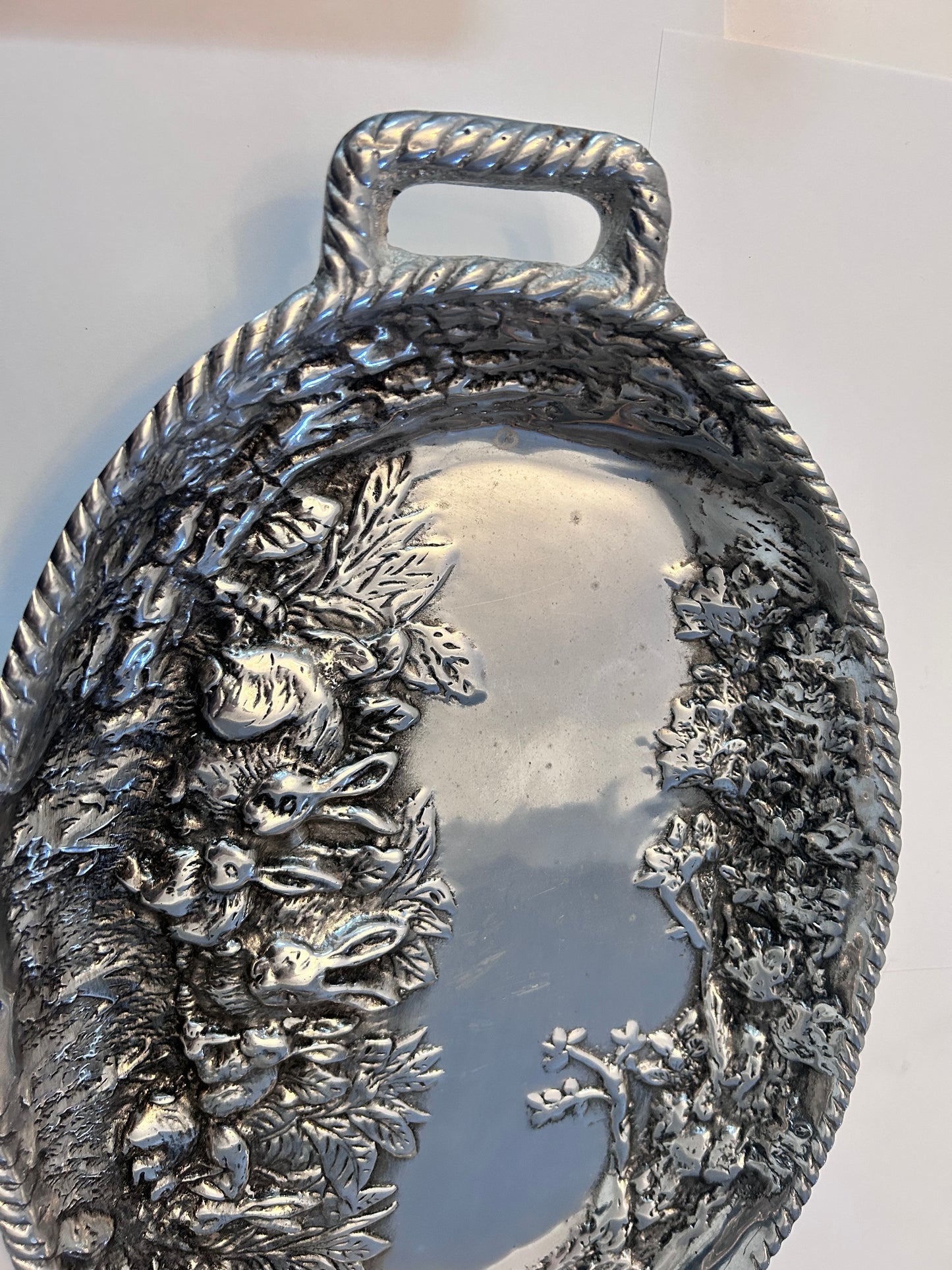 Vintage Sheridan Imports Aluminum Bunny Serving Tray