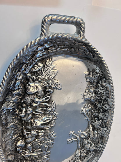 Vintage Sheridan Imports Aluminum Bunny Serving Tray