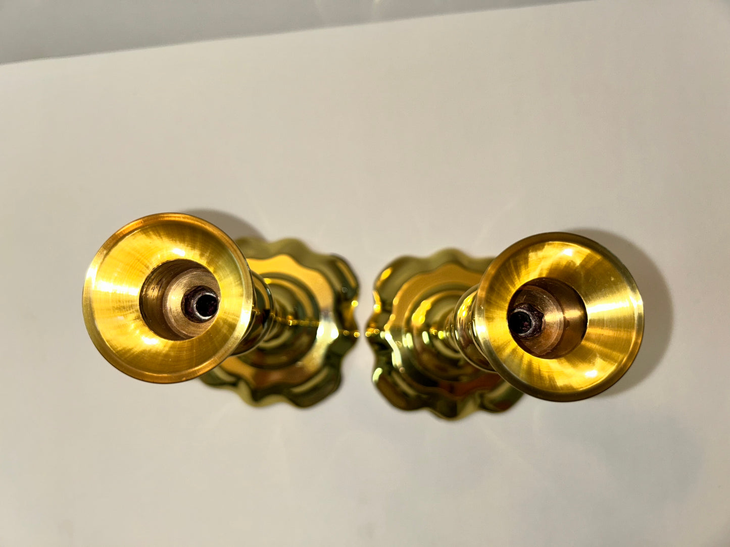 Baldwin Historic Deerfield Collection Solid Brass Queen Anne Style Candlestick Holders