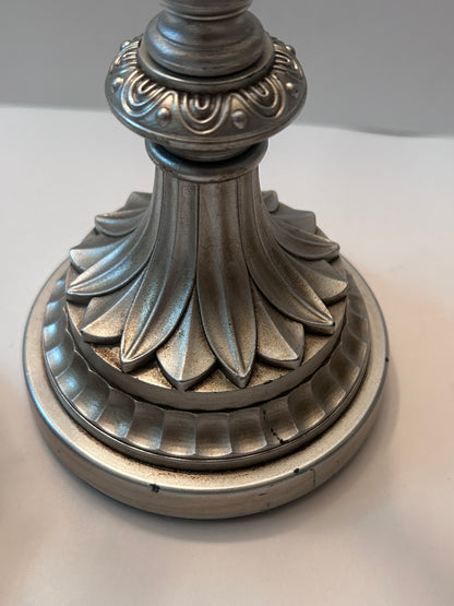 3-Piece Silver Chandelier Candelabra Set with Hurricane Cups | Elegant Wedding Centerpieces