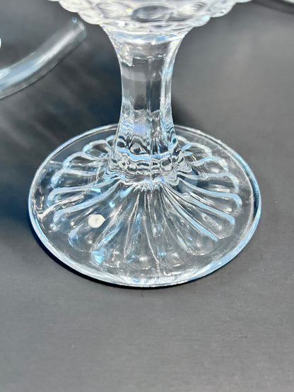 Clear Hobnail Glassware 4-Piece Set - Goblet, Tumbler with Glass Straw, Teacup & Saucer - Made in Portugal