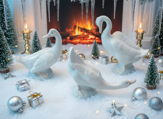 NAO by Lladró Porcelain Trio of Geese Figurine Set Hand Made in
Spain