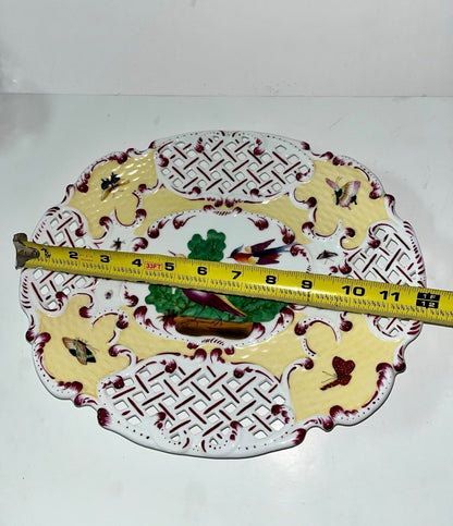 Chelsea House Bird Butterfly Decorative Platter (12”)& Andrea Sadek Chelsea Bird (8”)Plates