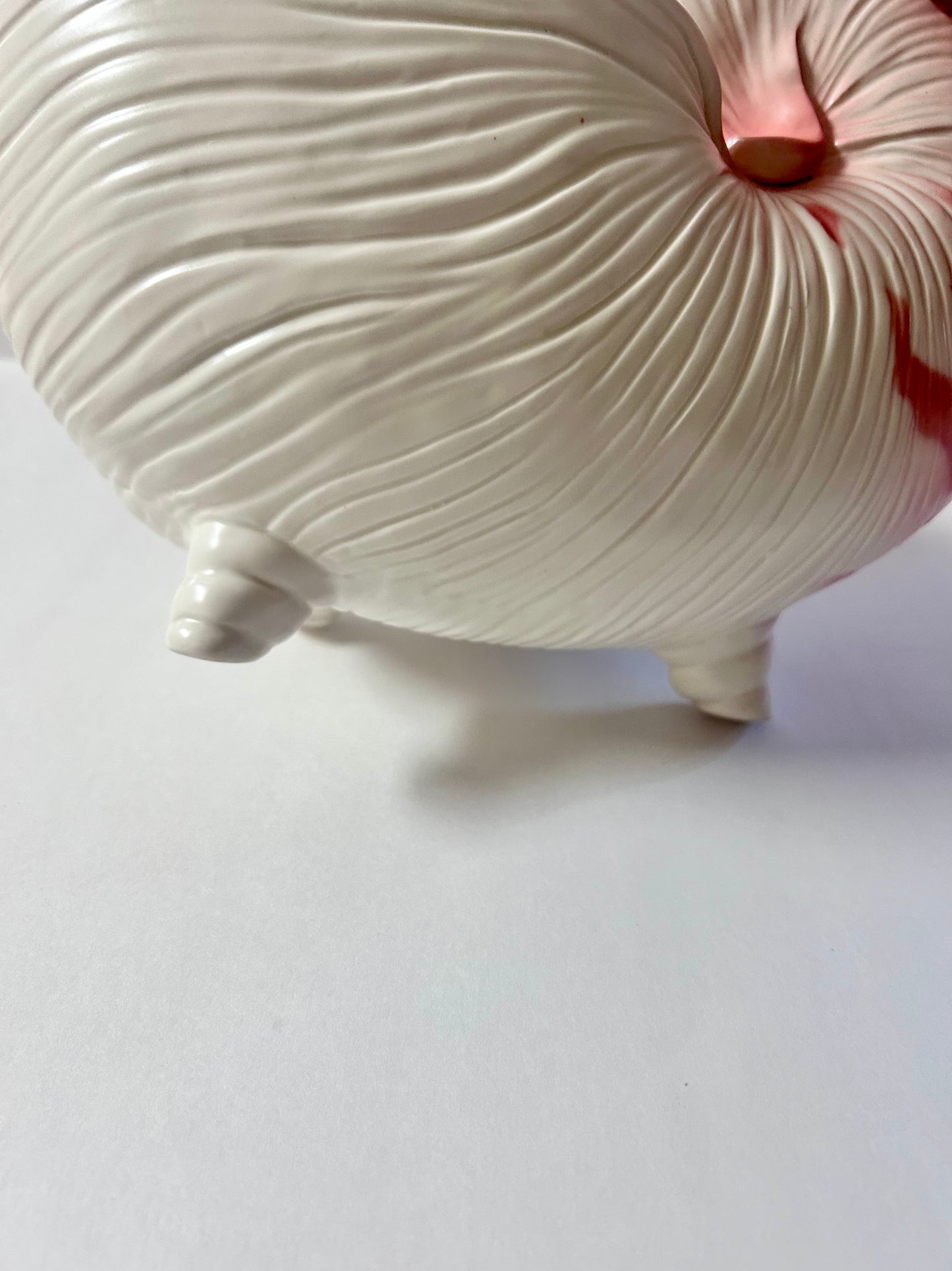 Vintage Fitz and Floyd Hollywood Regency Nautilus Shell Planter - Large- Pink