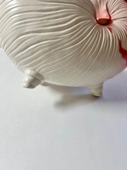 Vintage Fitz and Floyd Hollywood Regency Nautilus Shell Planter - Large- Pink