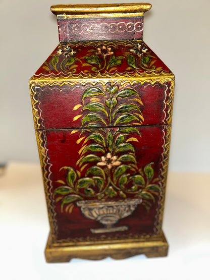 Vintage Handmade, Hand-Painted Wooden Storage/ Jewelry Box