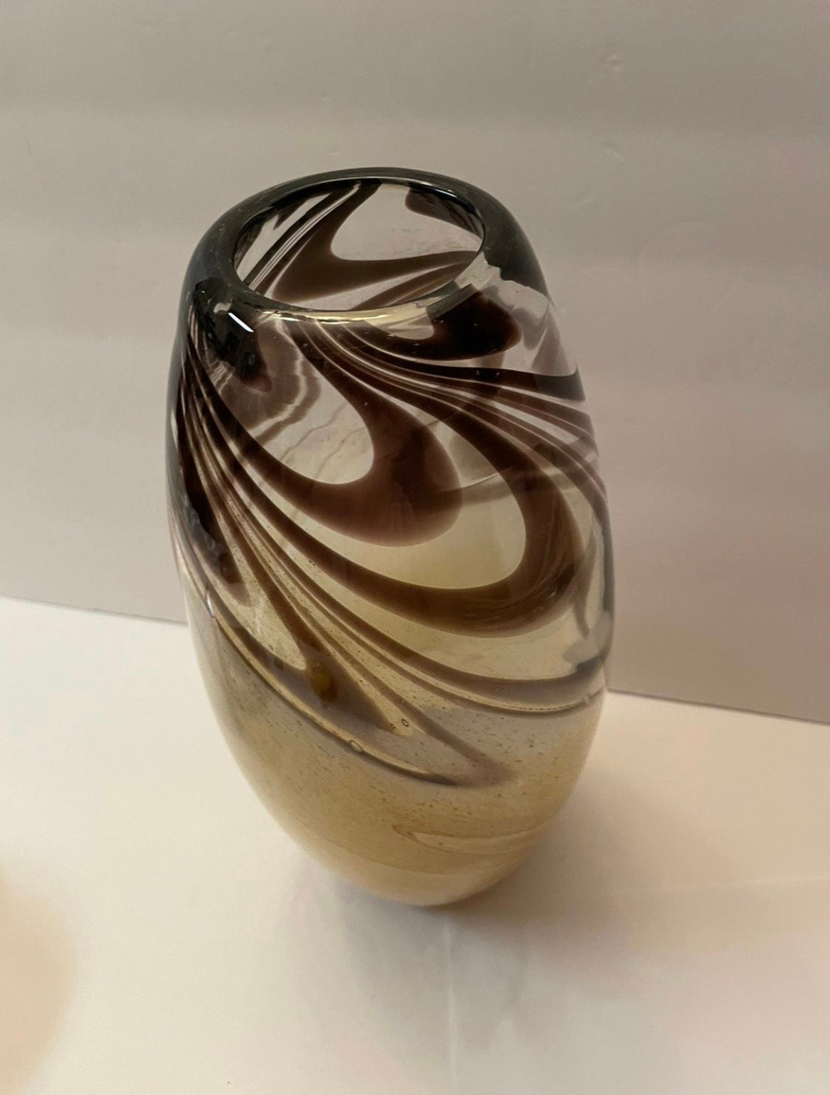 Swirled Elegance Art Glass Vase