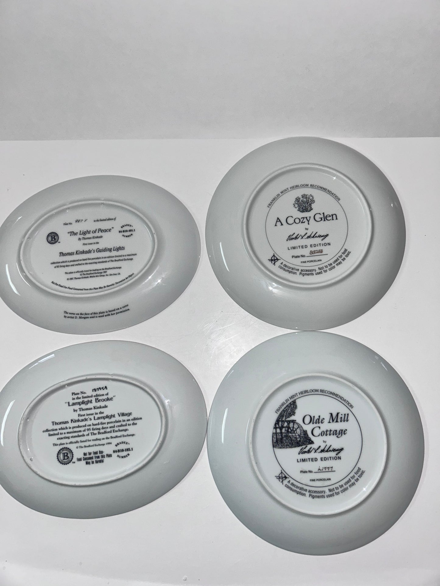 Thomas Kinkade & Violet Schwenig Collector Plate Set (4) - Bradford & Franklin Mint