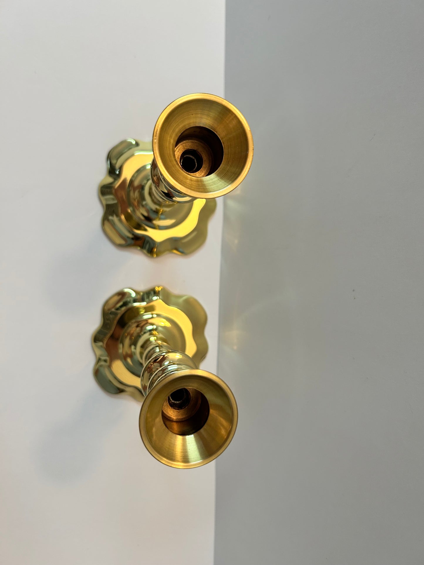 Baldwin Historic Deerfield Collection Solid Brass Queen Anne Style Candlestick Holders