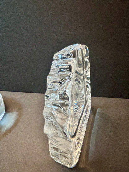 Signed Carl Kraft Art Glass Apple Paperweight & 1976 Hallmark Lead Crystal Set (3pc)