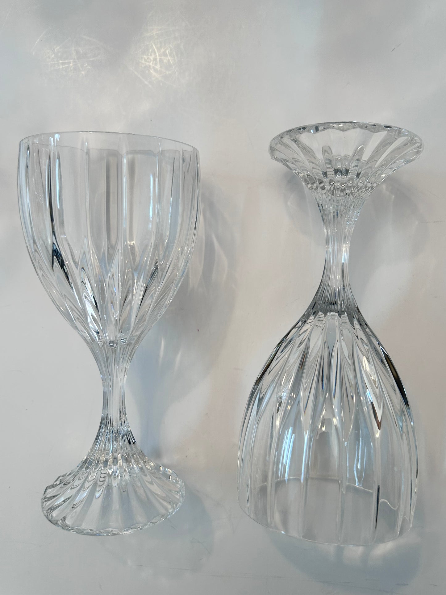 Set of 6 Mikasa Park Lane Crystal Goblets - Vintage Vertical Cut 6-3/4 in. Stemware