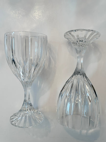 Set of 6 Mikasa Park Lane Crystal Goblets - Vintage Vertical Cut 6-3/4 in. Stemware