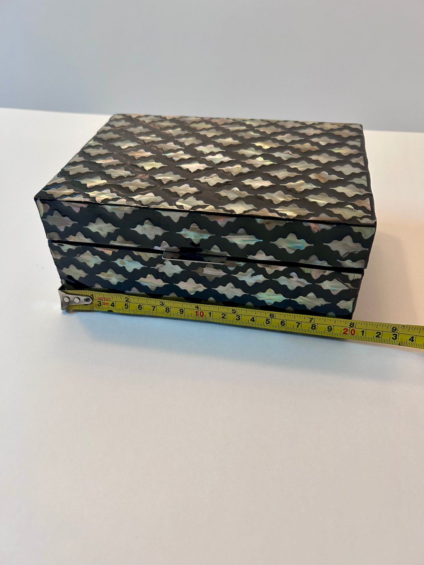 Litton Lane Rectangle Mother of Pearl Box with Hinged Lid