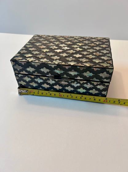 Litton Lane Rectangle Mother of Pearl Box with Hinged Lid