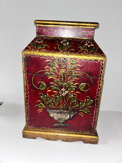 Vintage Handmade, Hand-Painted Wooden Storage/ Jewelry Box