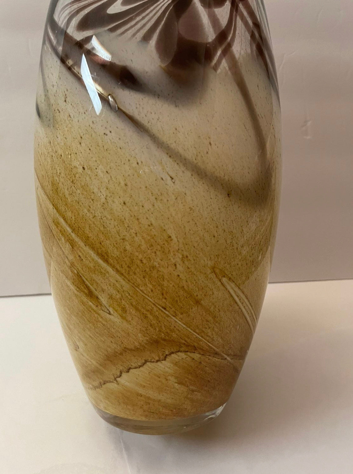 Swirled Elegance Art Glass Vase