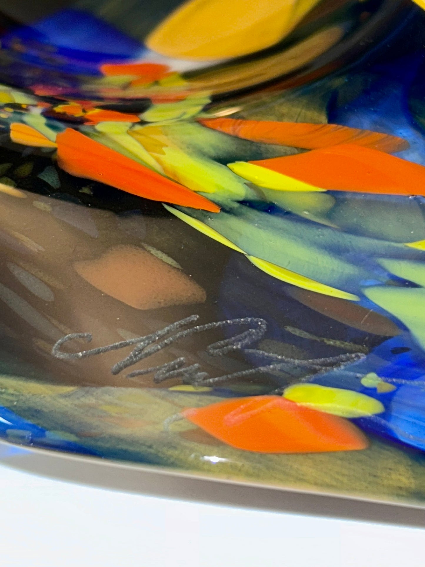 Romanian Ian Nemtoi Hand Blown Art Glass Vessel Bowl Vase Sculpture