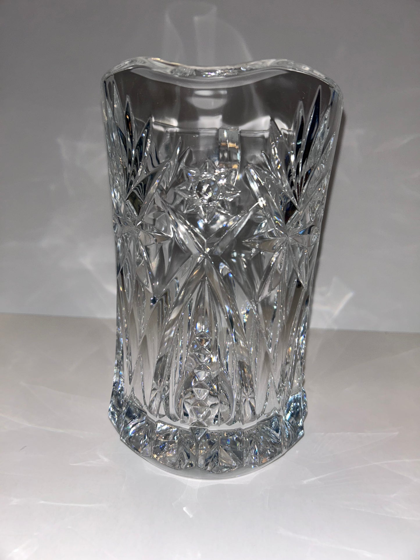 Heavy Cut 24% Lead Crystal Pitcher - Starburst & Pinwheel
Pattern
