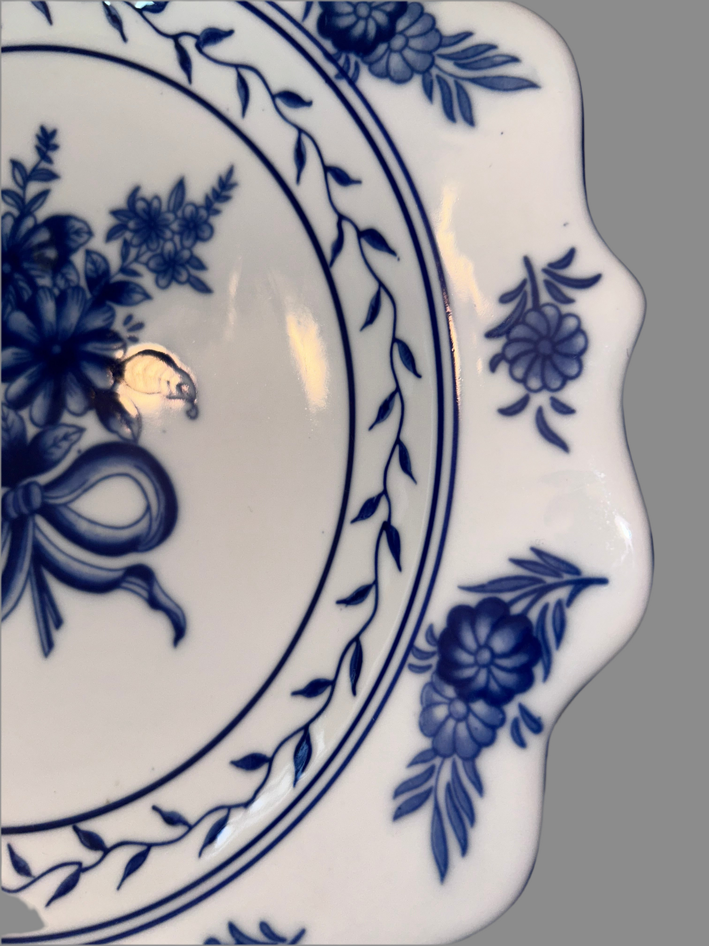 Vintage Serving Platter Cracker Barrel "Blue Garden"