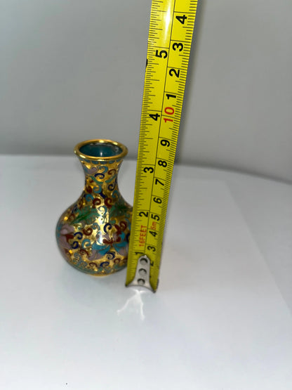 Vintage Chinese Cloisonné Vase 4 Set 