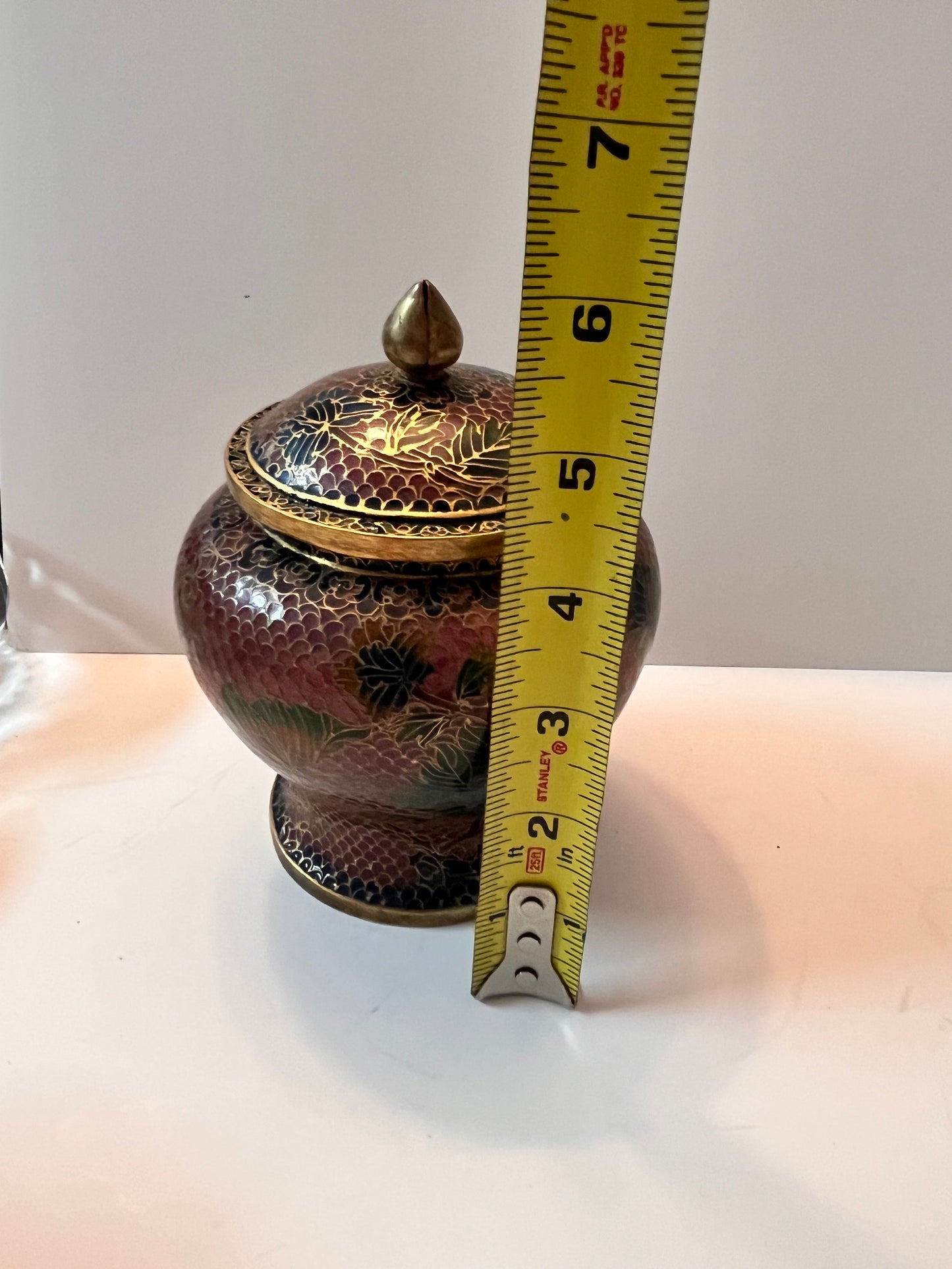 Vintage Chinese "Plique a Jour” Cloisonné Enamel Jar with Floral Design