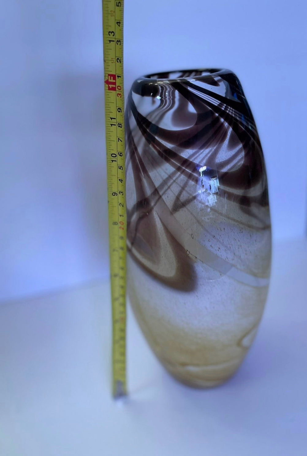 Swirled Elegance Art Glass Vase