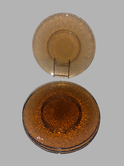 Vintage-Inspired Amber Glass Dinnerware Set (11 PCS): Pier 1 Textured Plates, Rosanna
'Parisian' Goblets & Ruffled Nesting Dishes