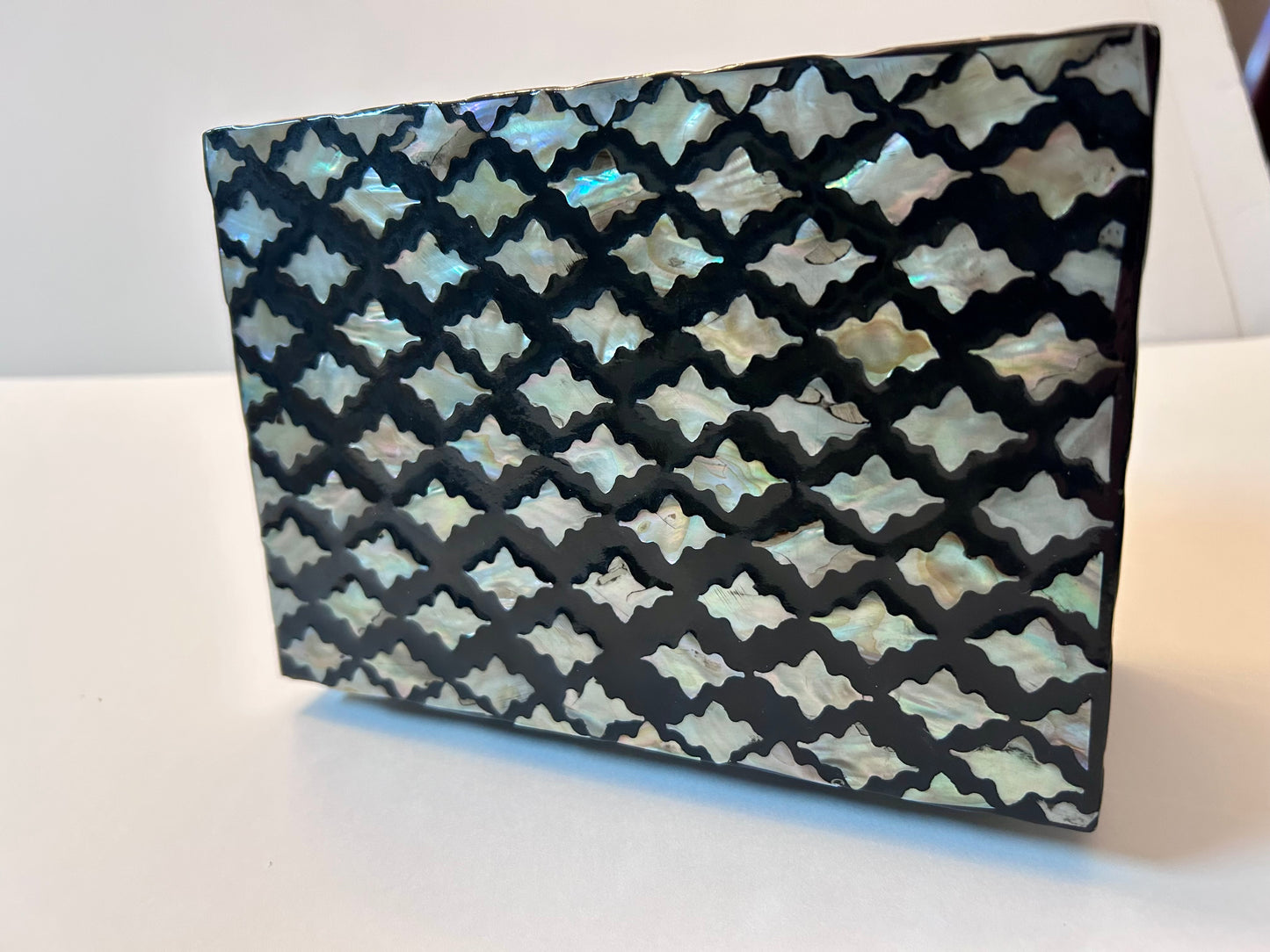 Litton Lane Rectangle Mother of Pearl Box with Hinged Lid