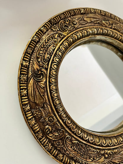 Antique Ornate Bronze Wall Mirror