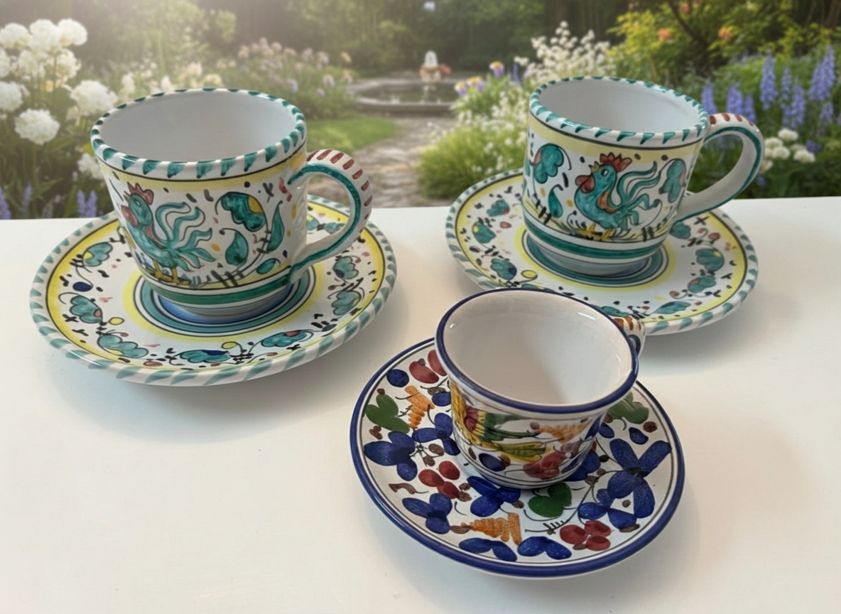 Artistica Deruta Dipinto A Mano Italian Tea and Espresso Set