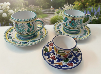 Artistica Deruta Dipinto A Mano Italian Tea and Espresso Set