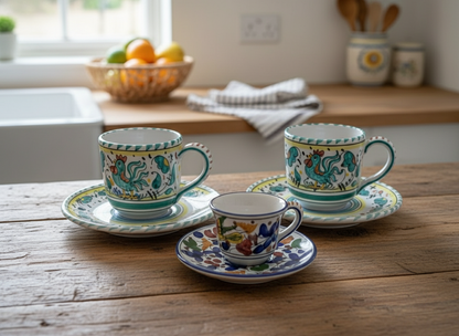 Artistica Deruta Dipinto A Mano Italian Tea and Espresso Set