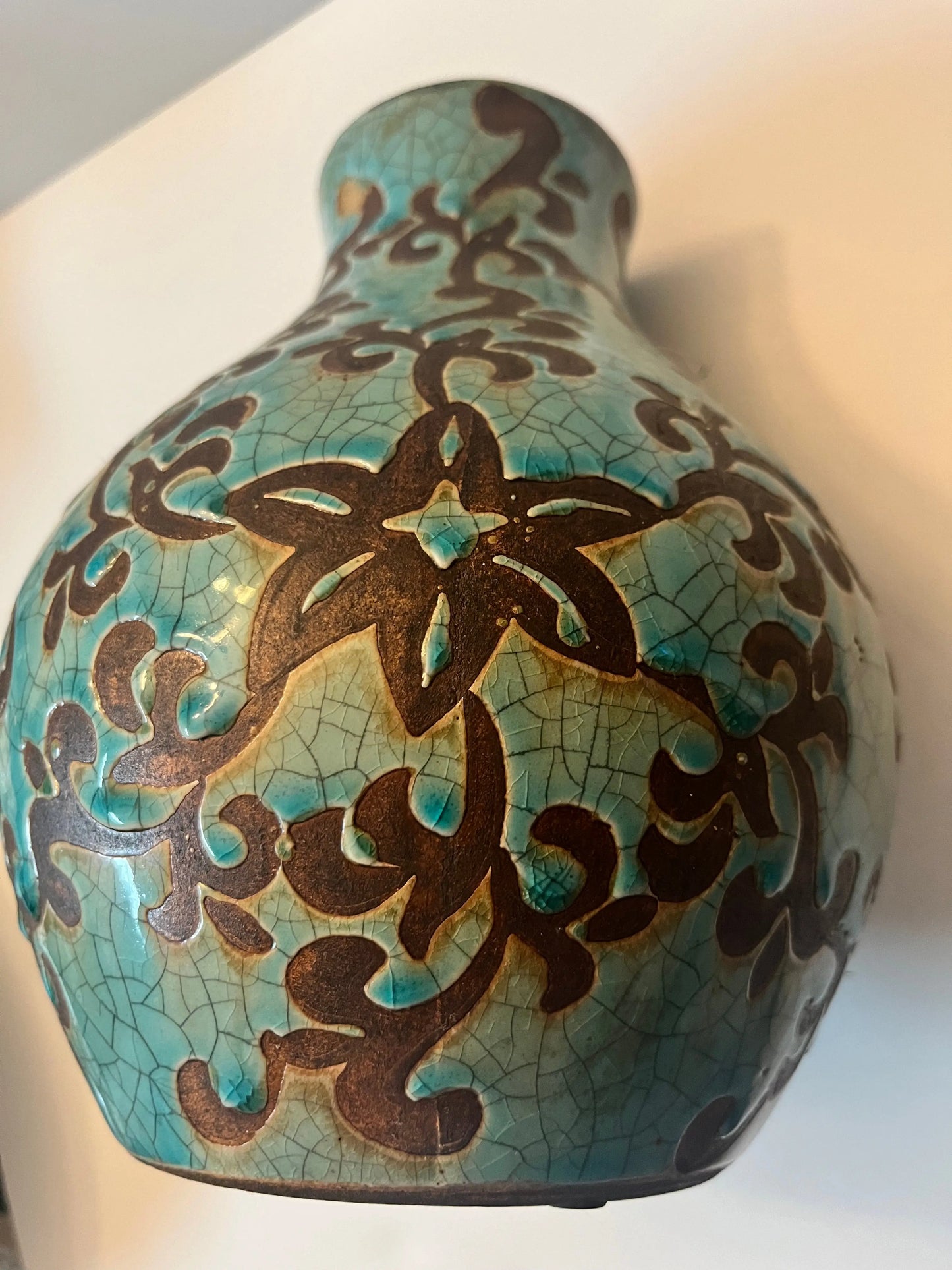 Azure Arabesque Vase - Finest Antique