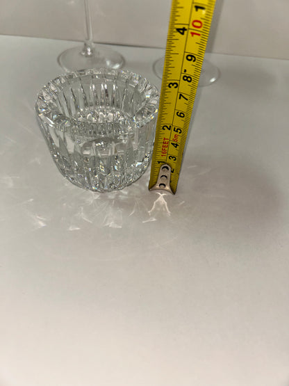 Waterford Marked “For Him For Her" Mismatch Glasses & Candle Holder (Set of 3)