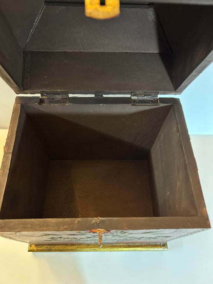 Vintage Handmade, Hand-Painted Wooden Storage/ Jewelry Box