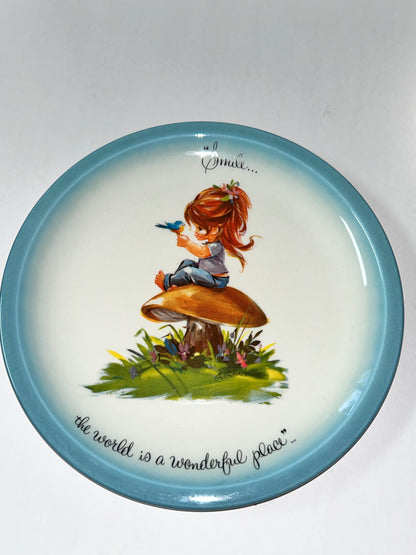 Vintage 70s Children's Plate Set (5)- Holly Hobbie & Gigi -Excellent Condition