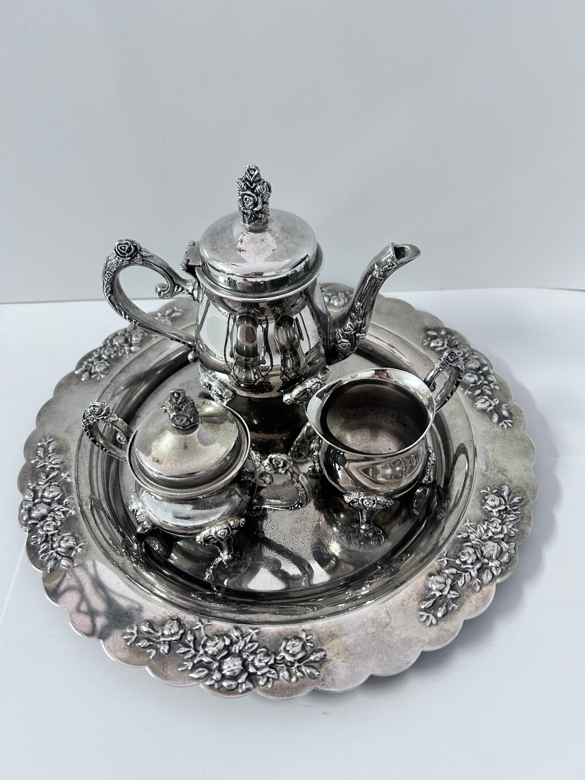 Vintage silver-plated small/ miniature tea and coffee service set