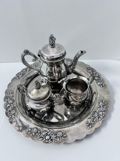Vintage silver-plated small/ miniature tea and coffee service set