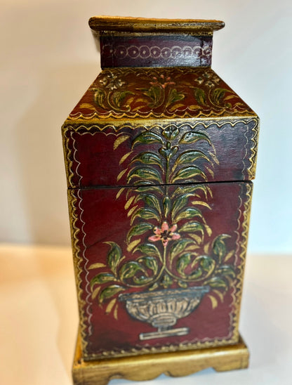 Vintage Handmade, Hand-Painted Wooden Storage/ Jewelry Box