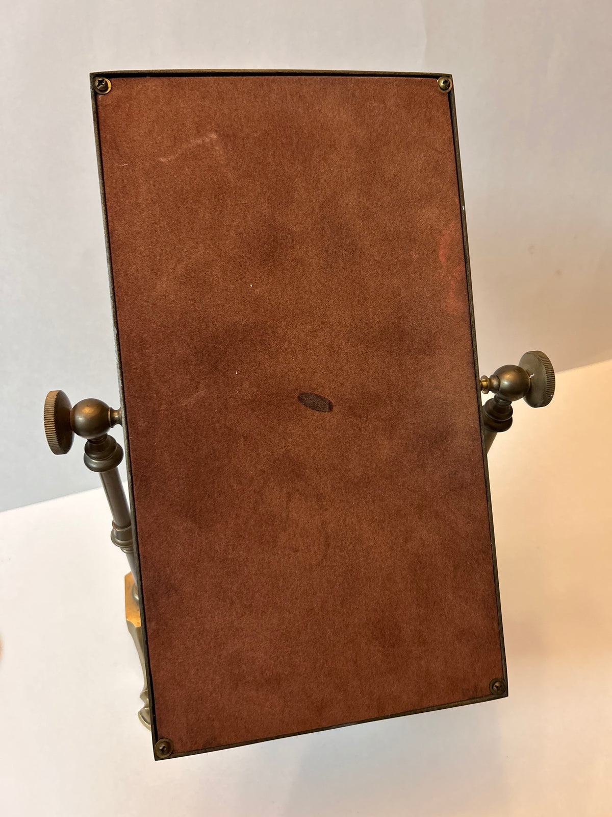 Vintage / Antique Solid Brass Tabletop Vanity Mirror - Swivel / Tilting Dresser Mirror