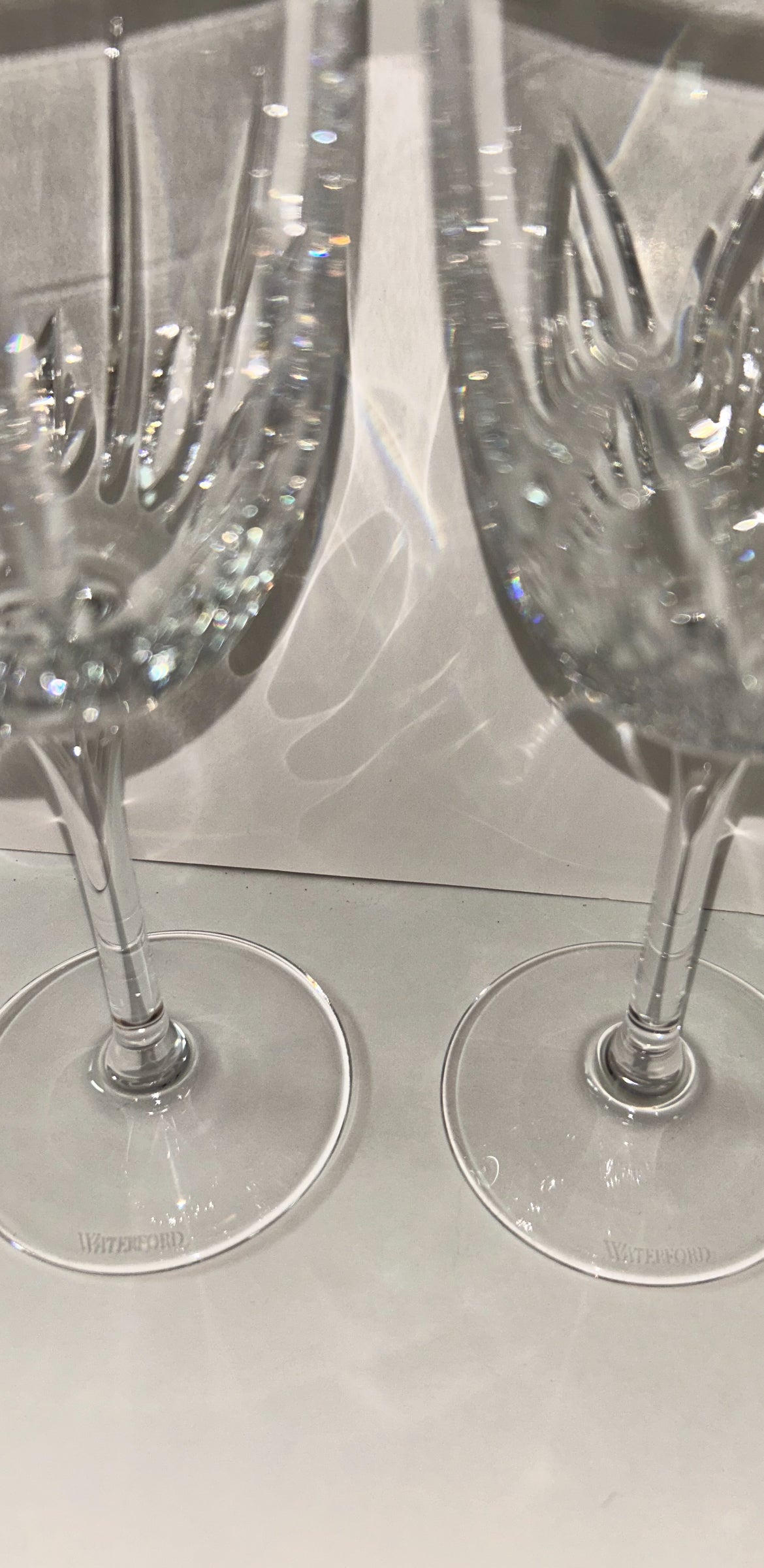Waterford Marked “For Him For Her" Mismatch Glasses & Candle Holder (Set of 3)