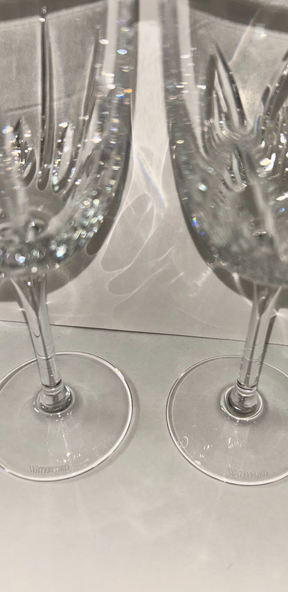 Waterford Marked “For Him For Her" Mismatch Glasses & Candle Holder (Set of 3)