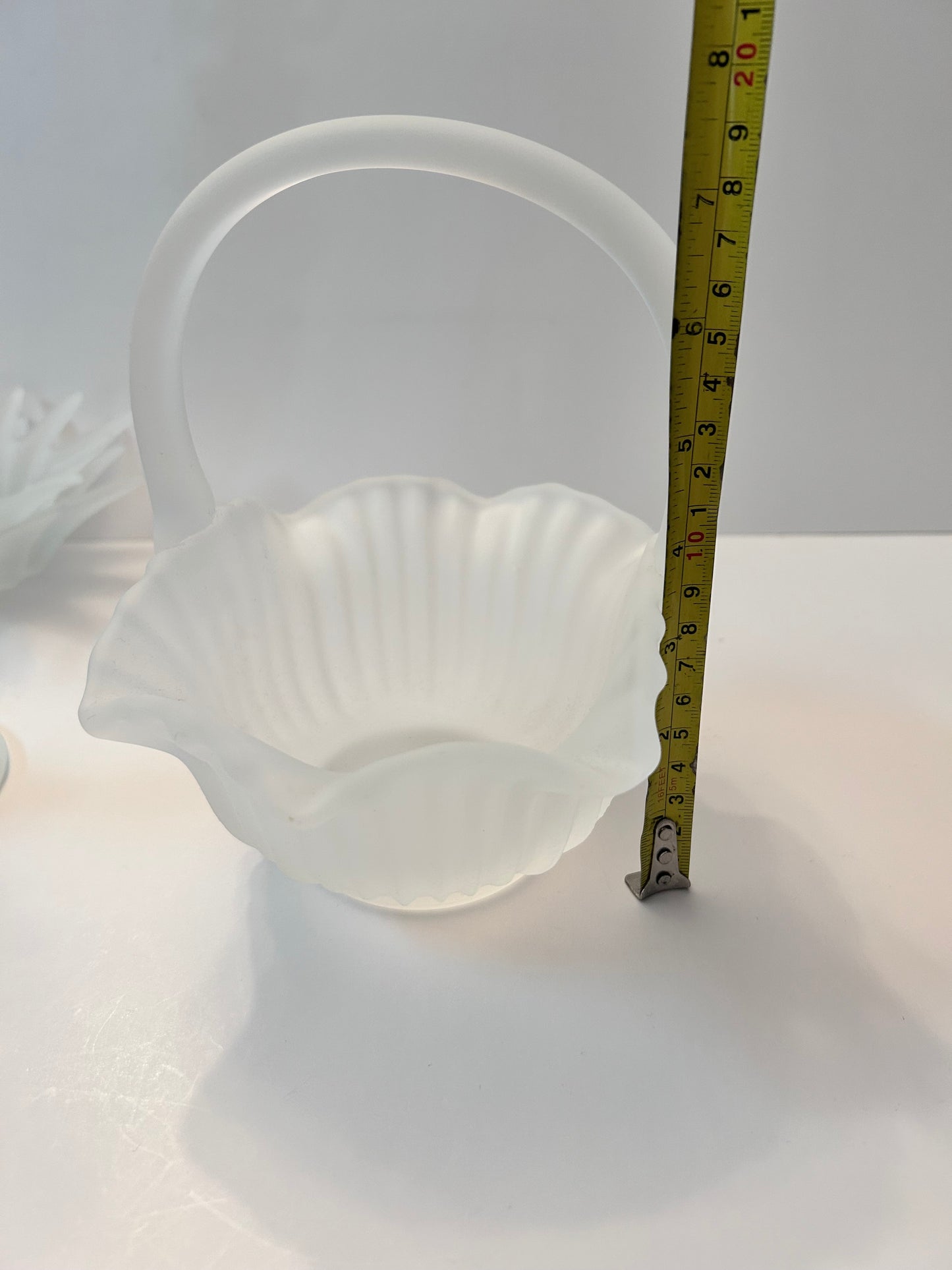 Vintage EAPG SATIN FROSTED Glass LOT |Moon & Star Compote/Candy Dish, Tall Candle Holder, Basket | Milk Glass (Set of 4)