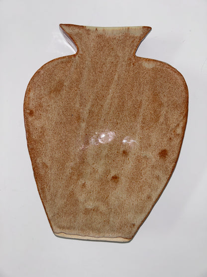 Earthy Ceramic Vase with Circular Cutouts