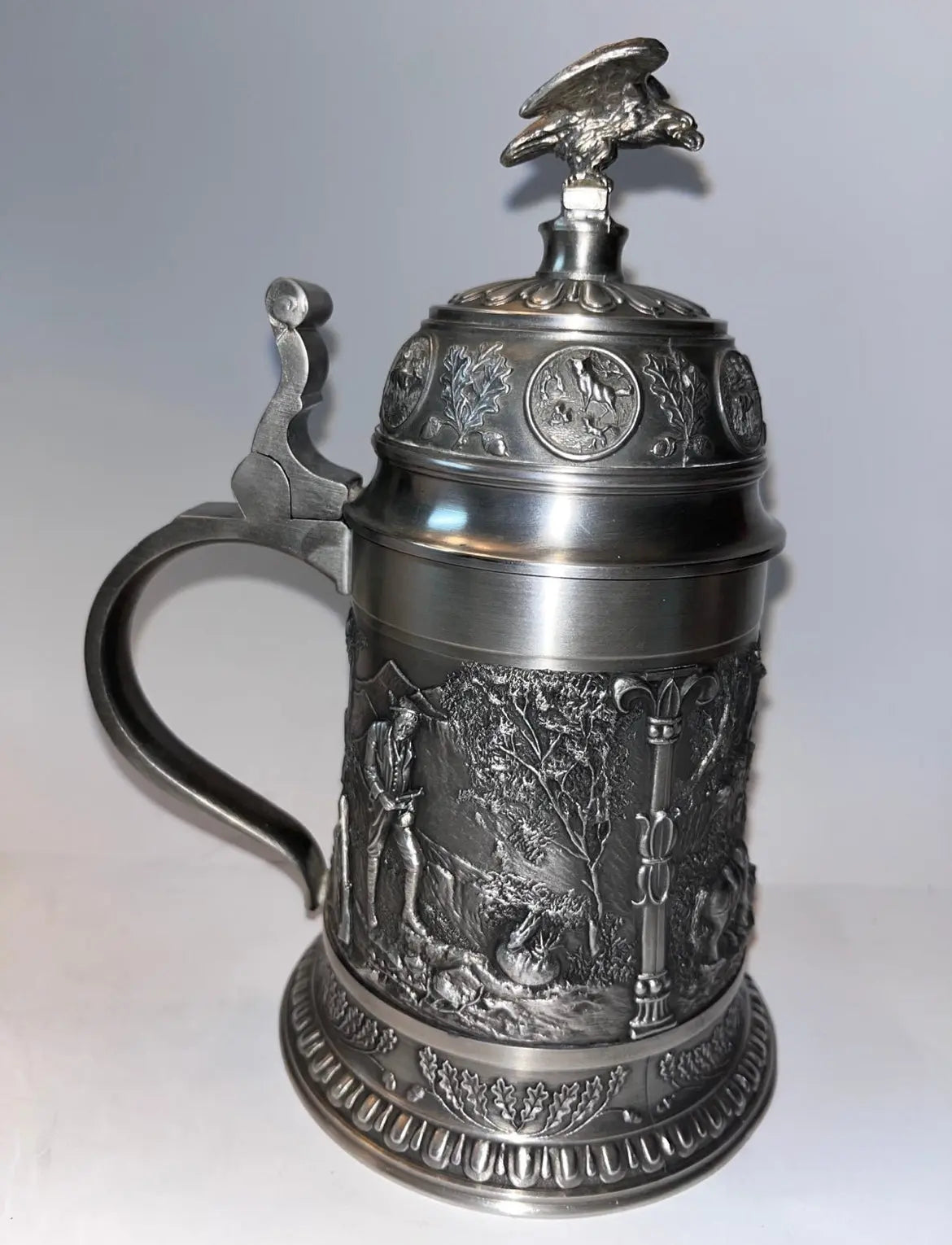 Bavaria Stein Marksman Hunter Pewter Stein - Finest Antique