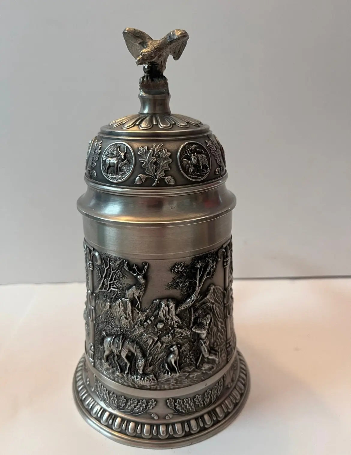 Bavaria Stein Marksman Hunter Pewter Stein - Finest Antique