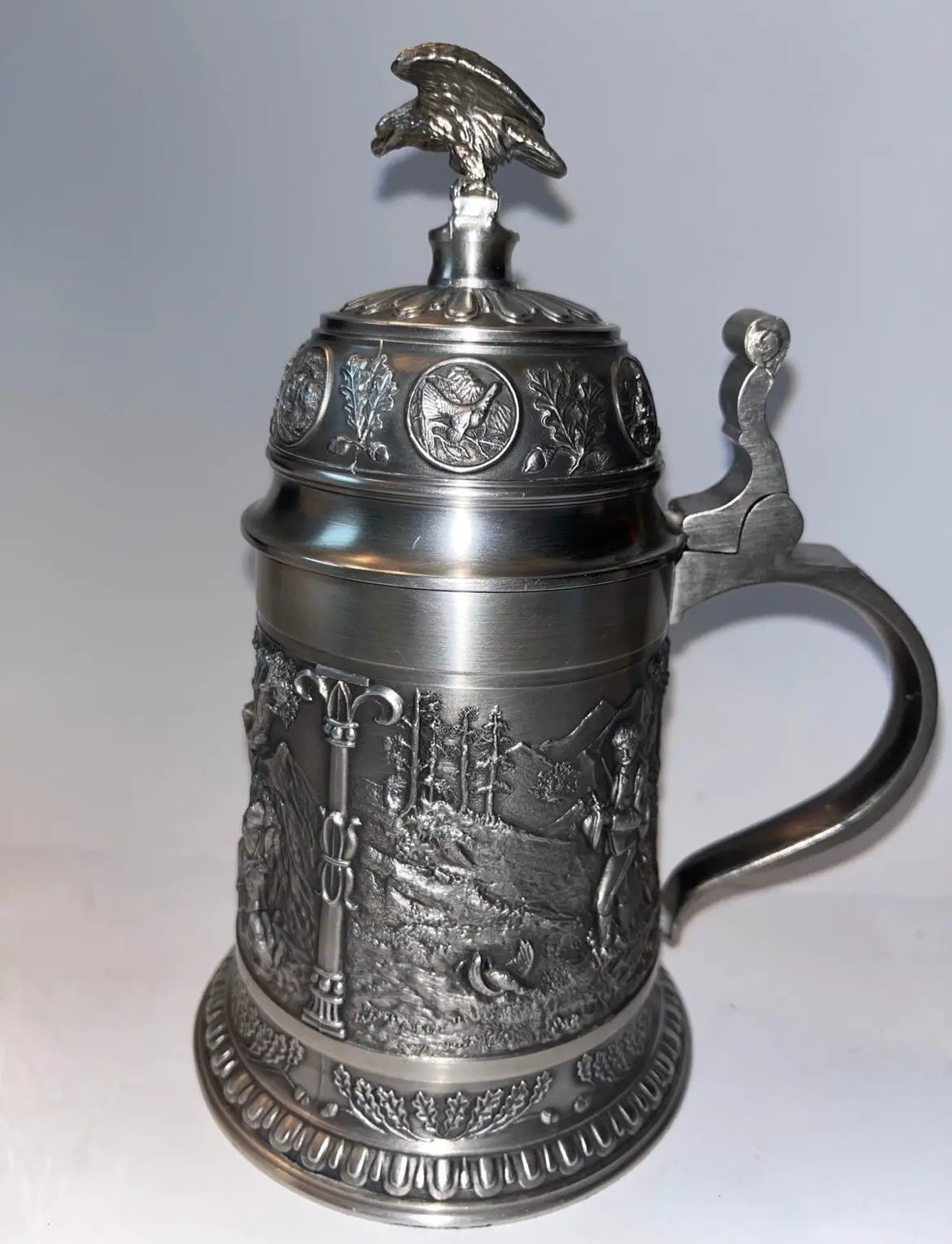 Bavaria Stein Marksman Hunter Pewter Stein - Finest Antique