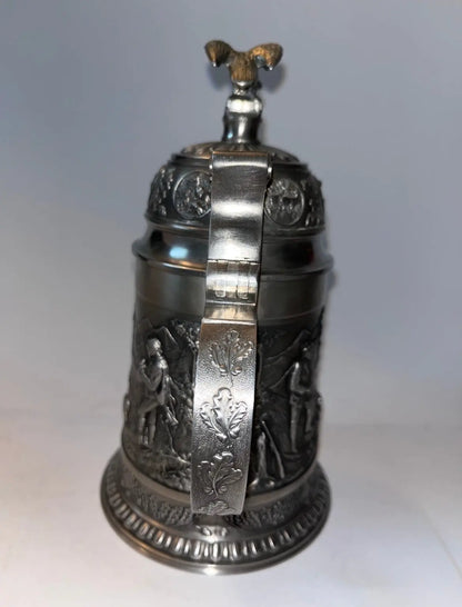 Bavaria Stein Marksman Hunter Pewter Stein - Finest Antique