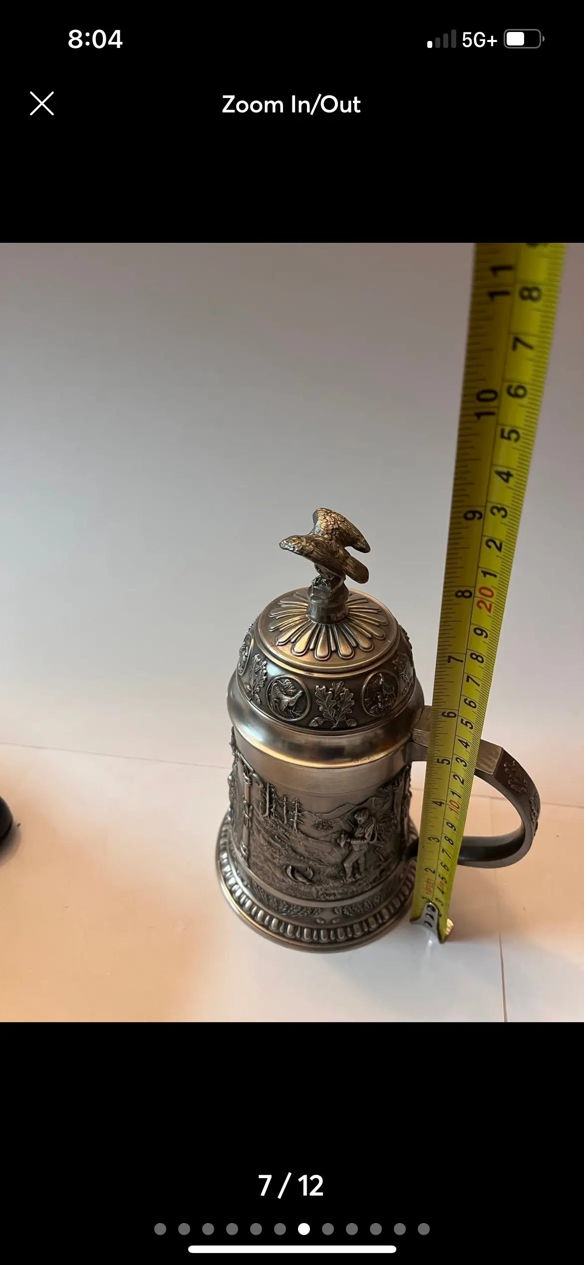 Bavaria Stein Marksman Hunter Pewter Stein - Finest Antique